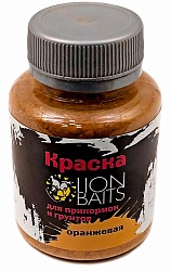 Краска для прикормок и грунтов LION BAITS Оранжевая 130мл