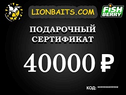Подарочный сертификат LION на 40000 рублей