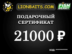 Подарочный сертификат LION на 21000 рублей