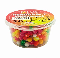 Пенопласт рыболовный цветной микс LION BAITS Конопля 4-7мм 50мл