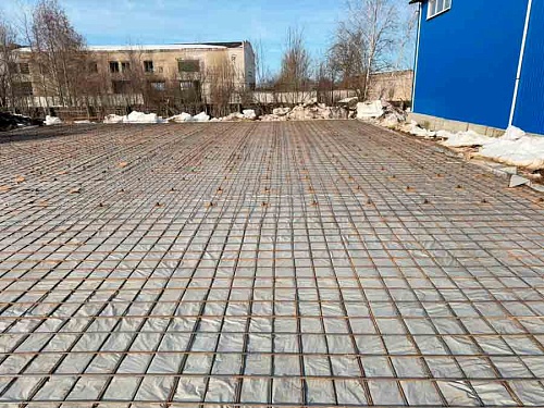 Подготовили плиту под заливку бетоном нашего бойлового цеха.