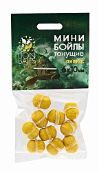 Мини бойлы тонущие на резинке LION BAITS Ананас 6х10мм
