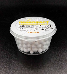 Пенопласт рыболовный белый LION BAITS Слива 4-7мм 50мл